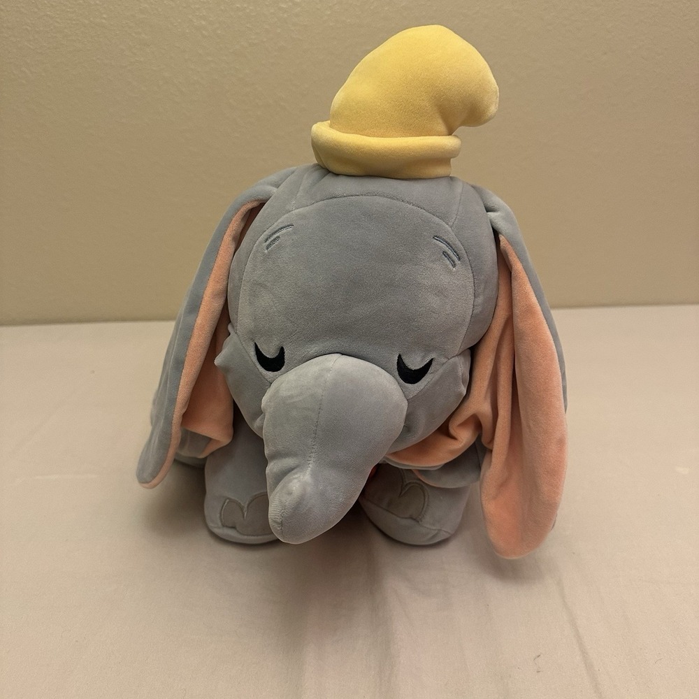 Disney DUMBO Large Cuddleez‎ 23" Plush Toy Sleeping Pillow Gray Soft Cuddle EUC